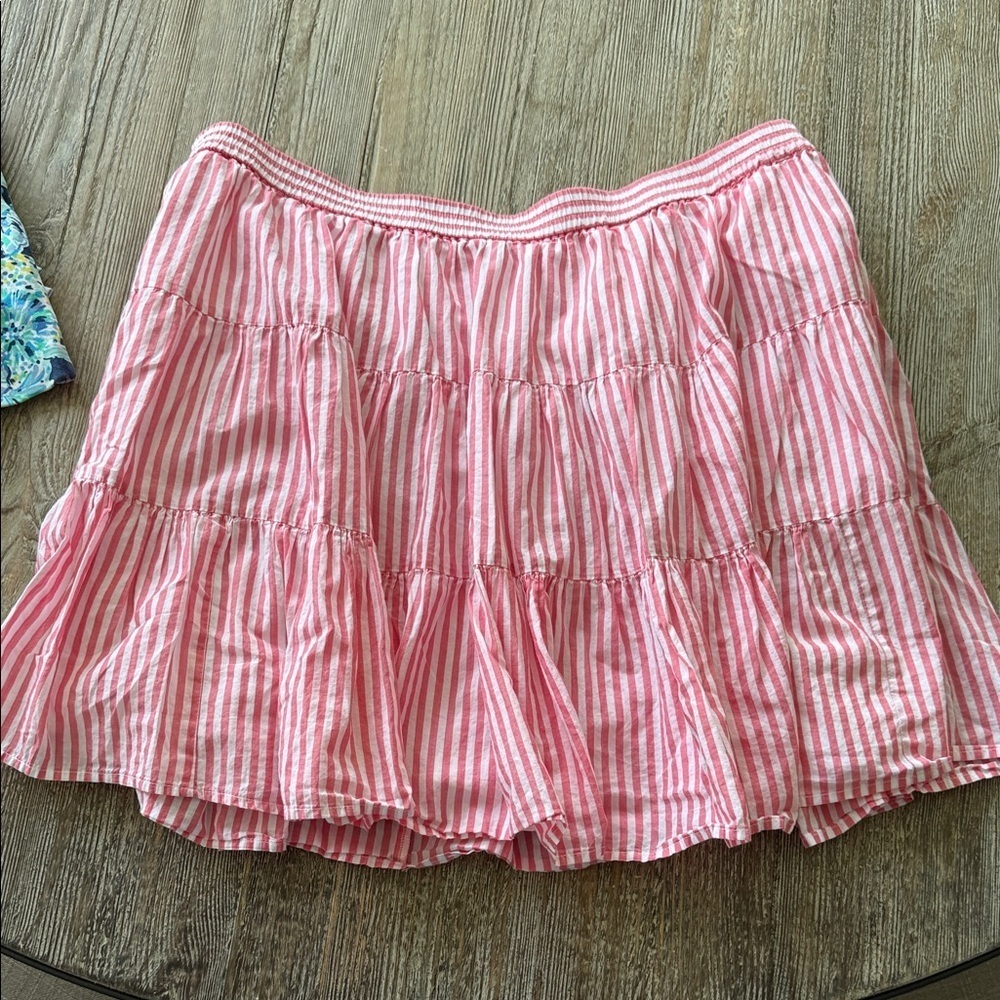 Michael Kors Pink Striped Tiered Lined Women's Skirt XL